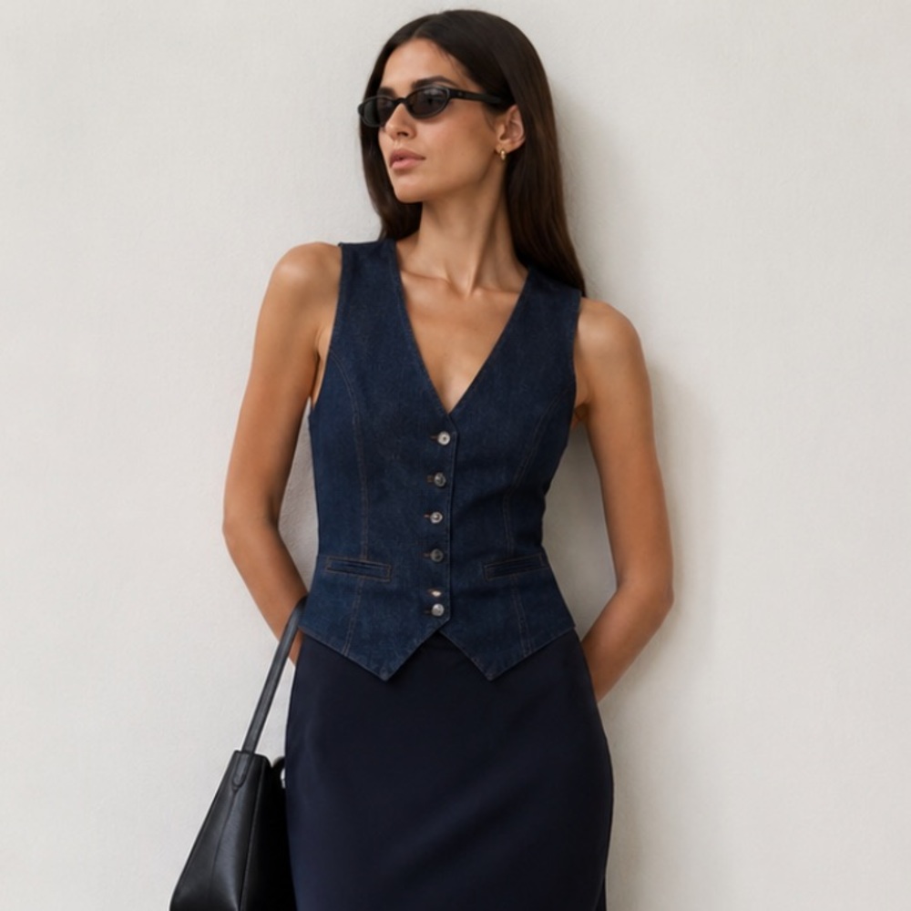 NWOT Paige Denim Antonella Vest Waistcoat Top | Size 2 | Perfect Condition